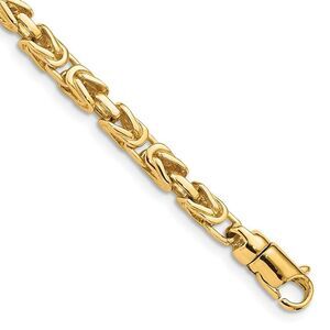 4mm 14K Yellow Gold Solid Byzantine Chain Bracelet, 8.5 Inch